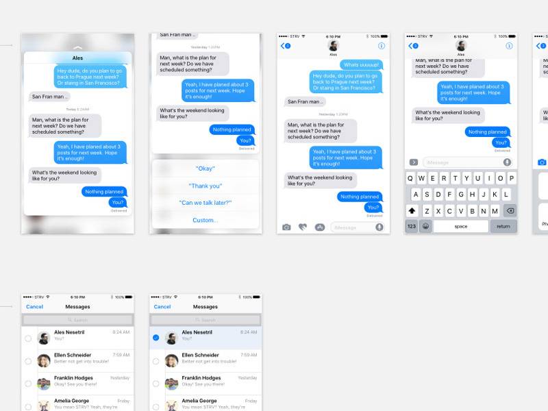 iOS User Flow: Messages sketch & XD素材下载