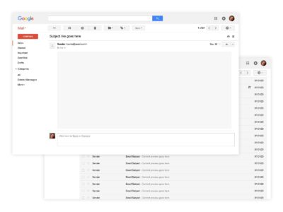 Gmail ui redesign 网页模板 .xd素材下载