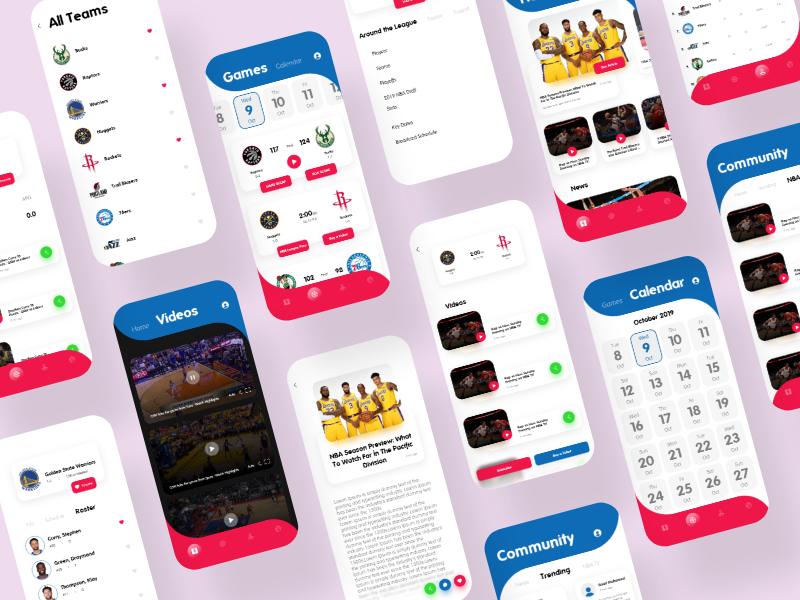 体育app NBA UI redesign .xd素材下载