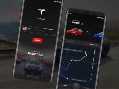 TESLA ROBO TAXI app ui .sketch素材下载