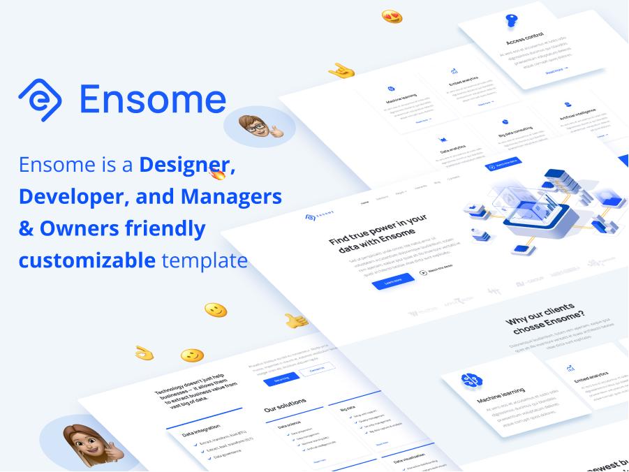 Themeforest Ensome 企业网站设计模板&设计系统 .fig素材下载