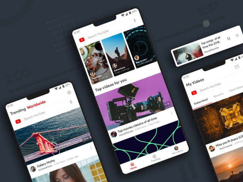 简洁youtube app ui .sketch素材下载