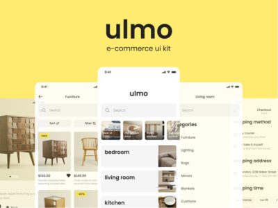 Ulmo 家具电商app ui & 设计系统 .fig素材下载