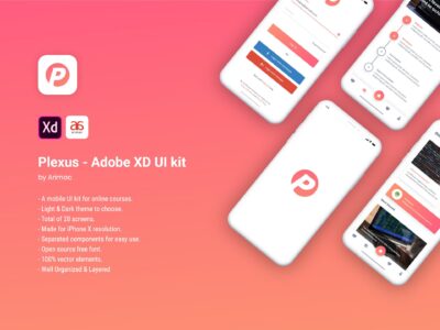 在线学习、课程app ui Plexus .xd素材下载