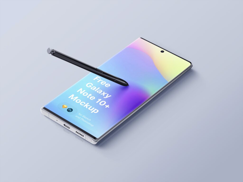 Samsung Galaxy Note 10 Plus Mockup .psd .sketch素材下载