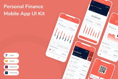 个人理财手机应用APP UI KIT (SKETCH,FIG,XD,PSD)