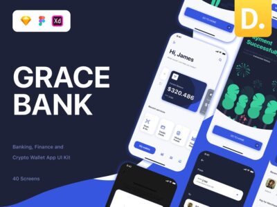 Grace Banking 银行金融app ui .fig .sketch .xd素材下载