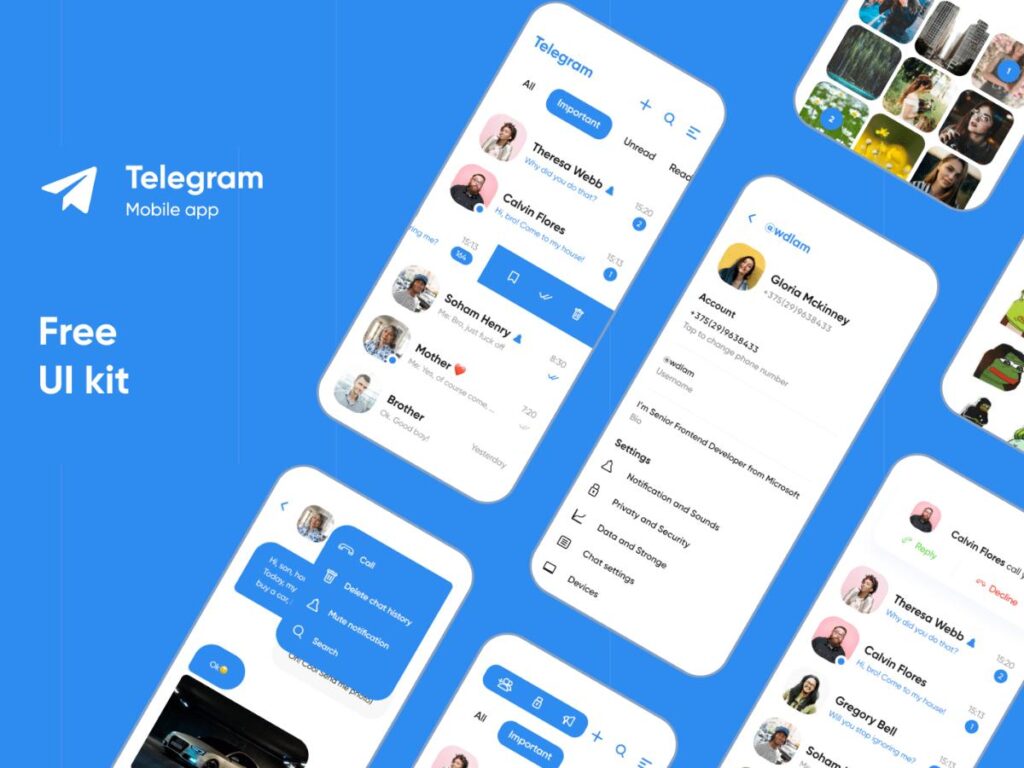 社交聊天app Telegram ui redesign .fig素材下载