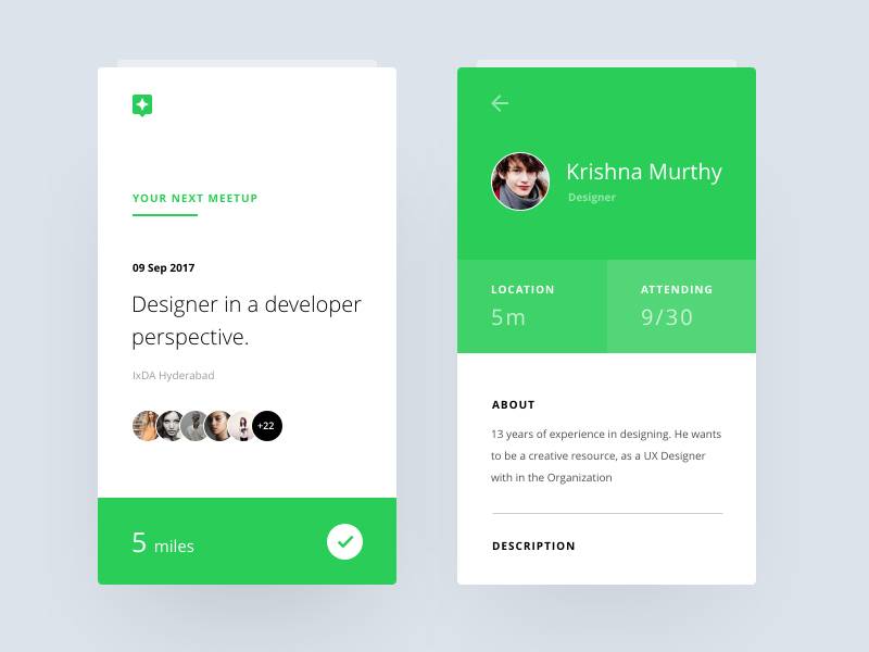 Meetup events app ui 界面 xd下载