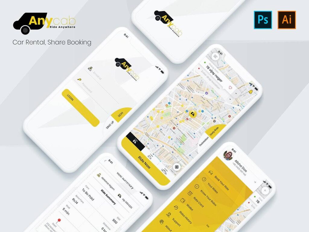 Taxi (cab) Booking .psd素材下载