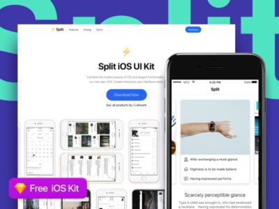 Split iOS app UI Kit .Sketch素材下载