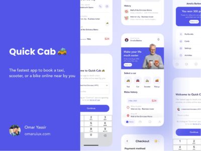 Quick Cab 打车app ui .fig素材下载