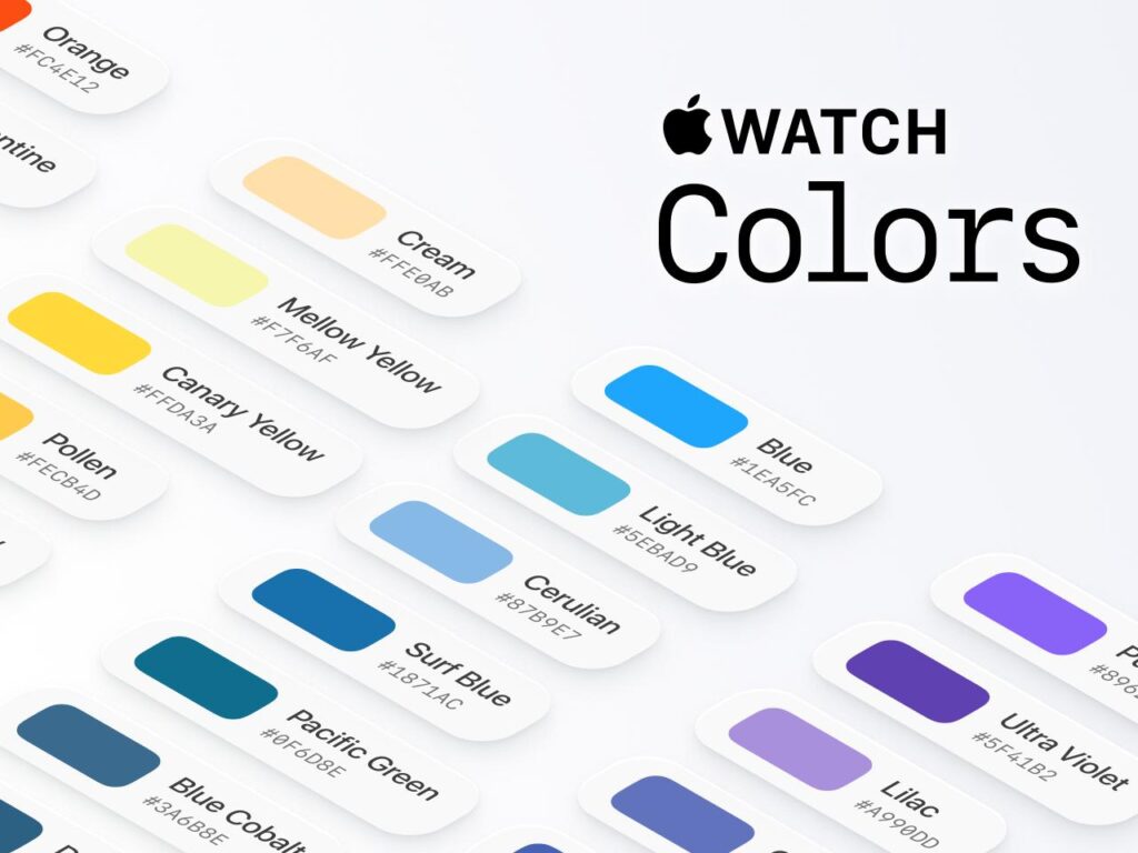 watchOS Colors 苹果手机操作系统 色彩 .fig素材下载