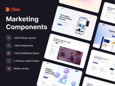 Marketing Components 网页设计系统&组件模板 .fig素材下载