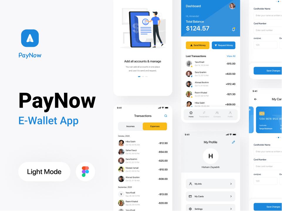 PayNow 支付钱包app ui .fig素材下载