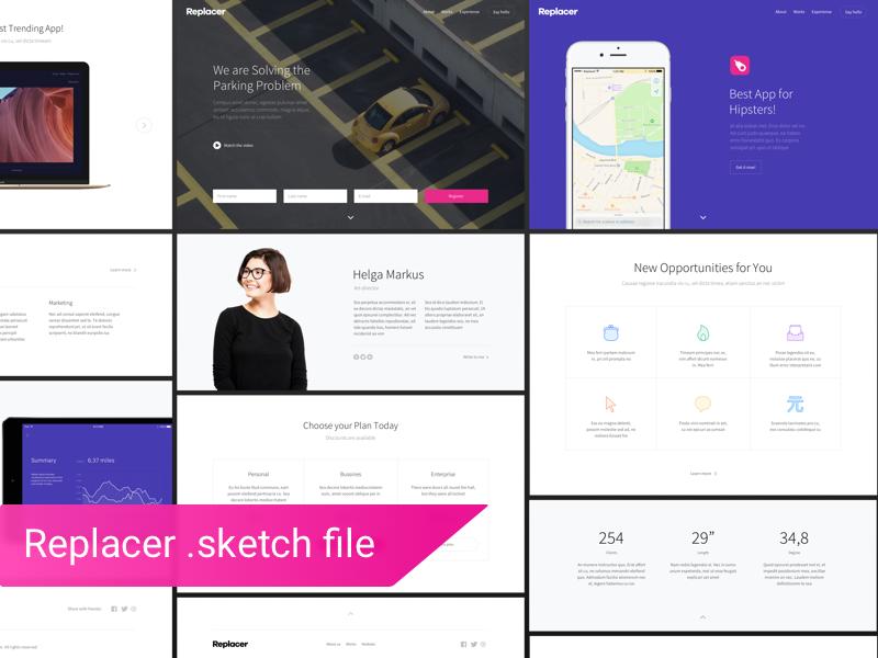 Replacer 网页模板sketch素材下载