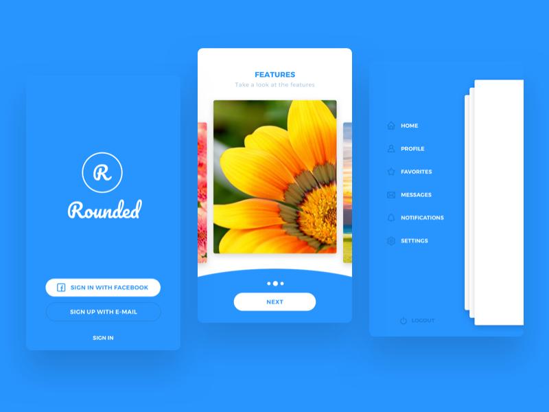 Rounded UI kit Freebie