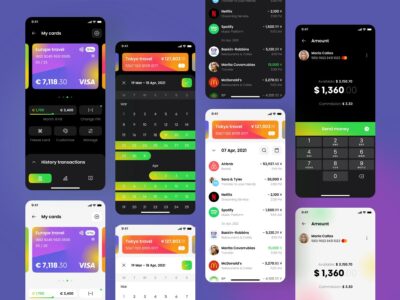 明暗两个主题银行金融app ui .fig素材下载