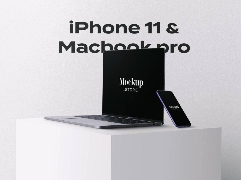 iPhone 11 & Macbook Pro mockup .psd素材下载