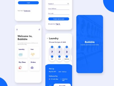 家政服务app Bubbble ui .xd素材下载