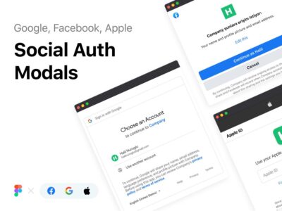 google apple facebook第三方登录授权UI .fig素材下载