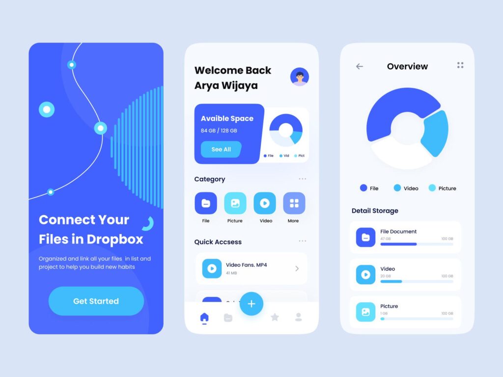 dropbox app ui redesign .fig素材下载