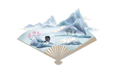 清明清明节清明扇中山水古风插画国潮山水.PSD