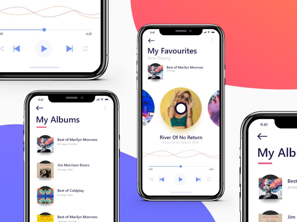 Music Player App ui .xd素材下载