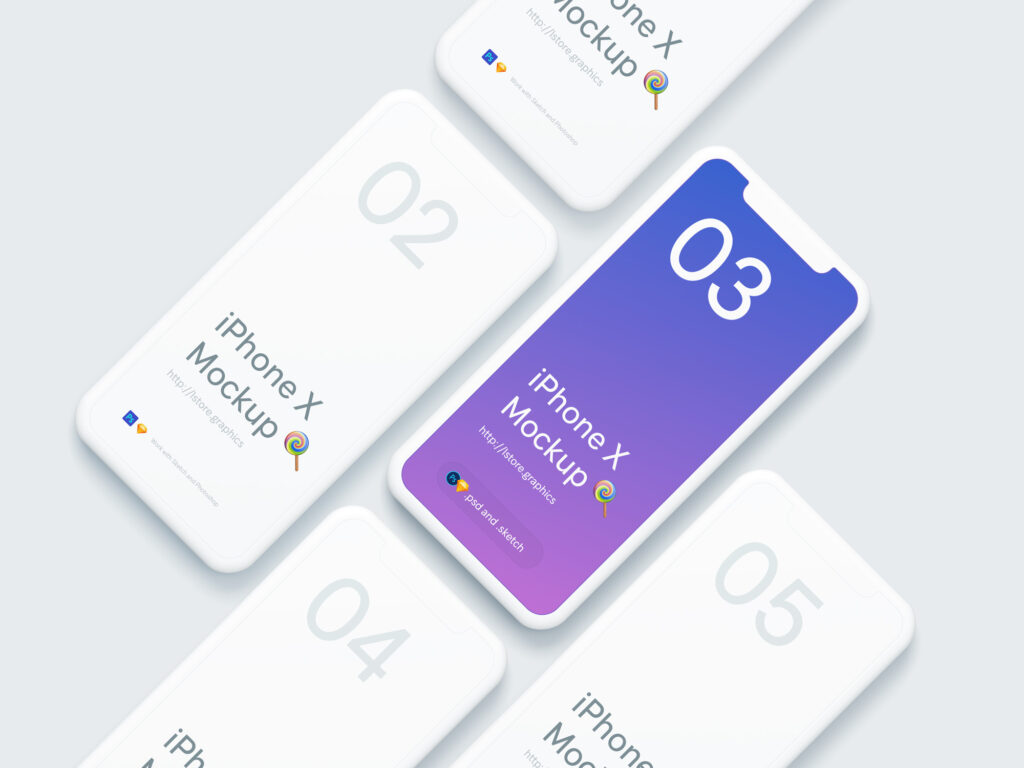 UI效果展示模板  iPhone X Mockups .psd .sketch素材下载