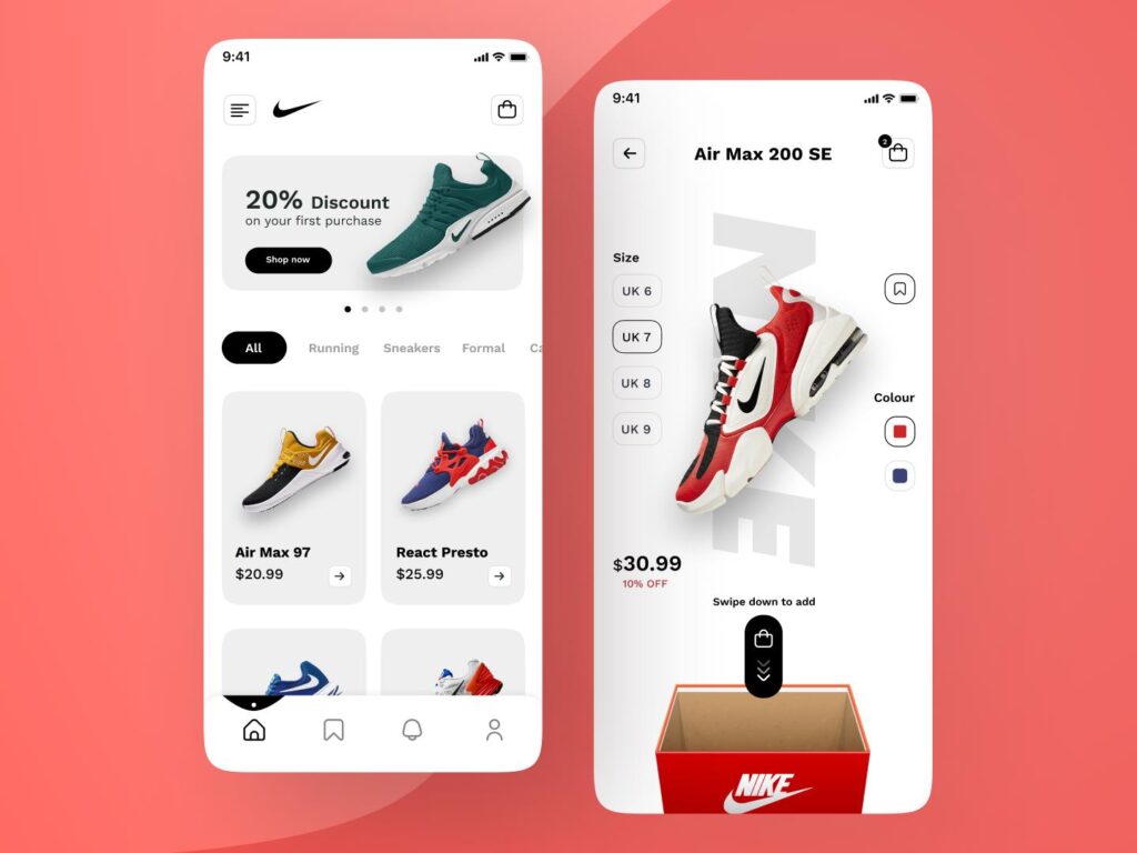 Nike鞋类电商app ui .fig素材下载