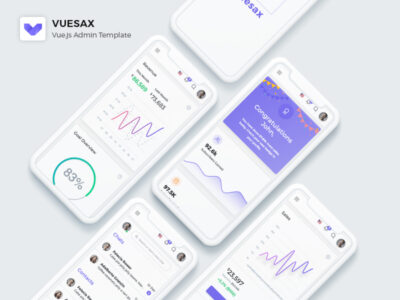 Vuejs Admin Dashboard app ui .fig .sketch .xd素材下载