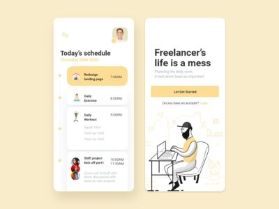 自由职业者日程管理app ui .sketch素材下载