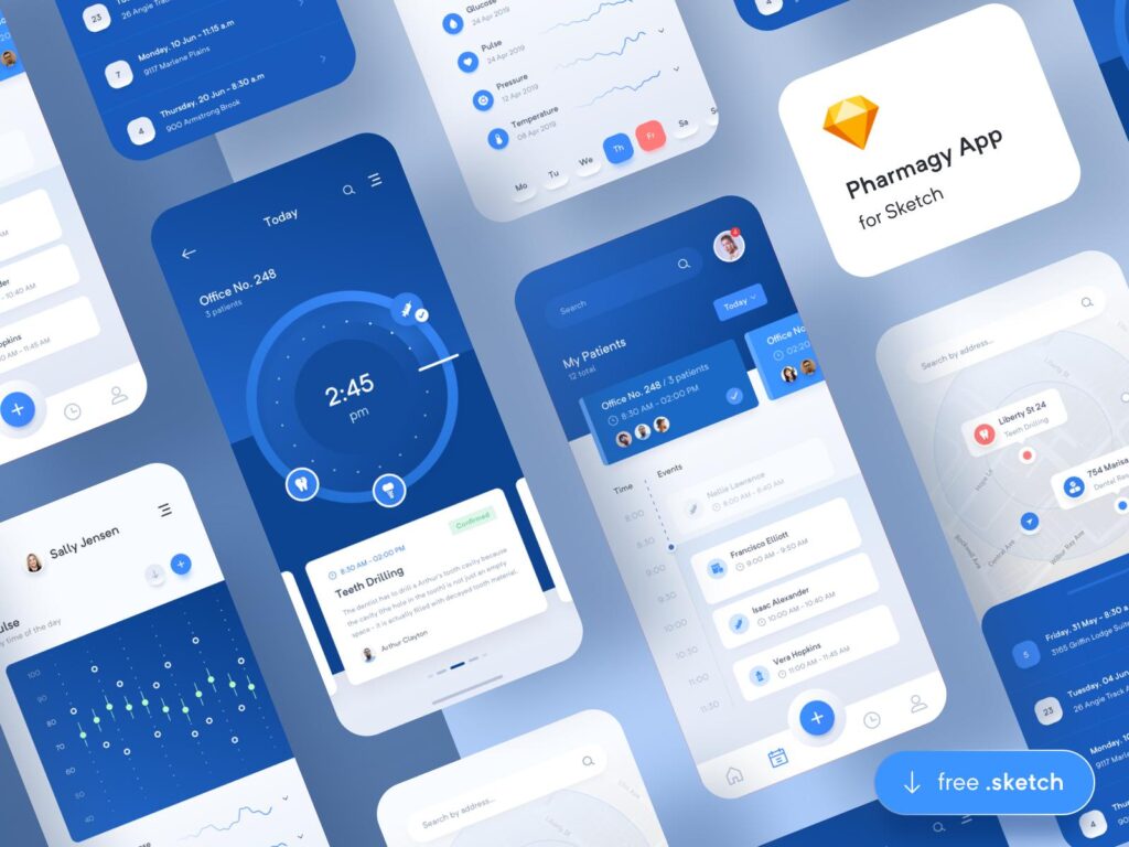 药店、医疗app ui .sketch素材下载