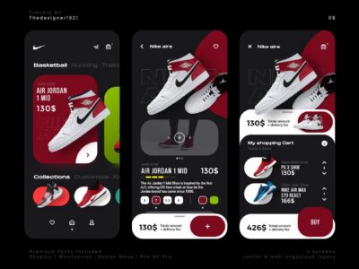 Nike store app ui .xd素材下载