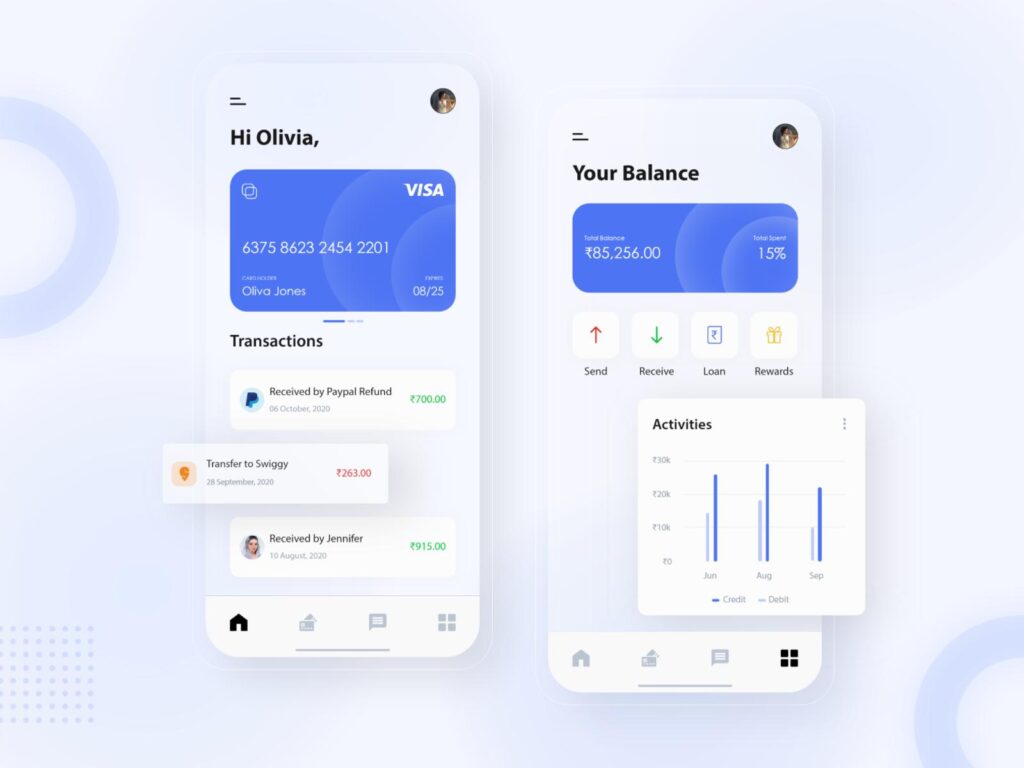 金融银行app ui .xd素材下载