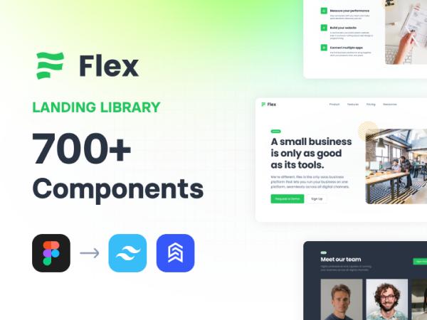 Flex web ui组件库（700+网页组件）.fig素材下载