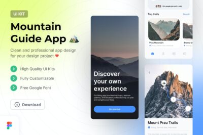 登山向导手机应用APP UI KIT (FIG)