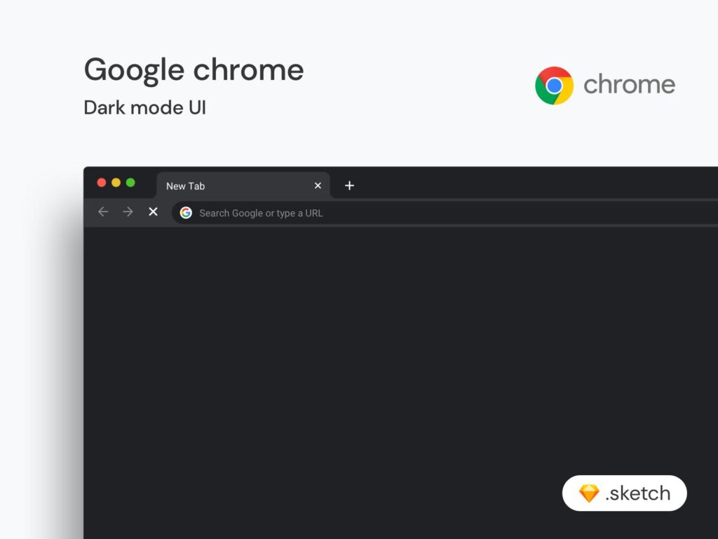 Dark mode 深色主题chrome浏览器 ui .sketch素材下载