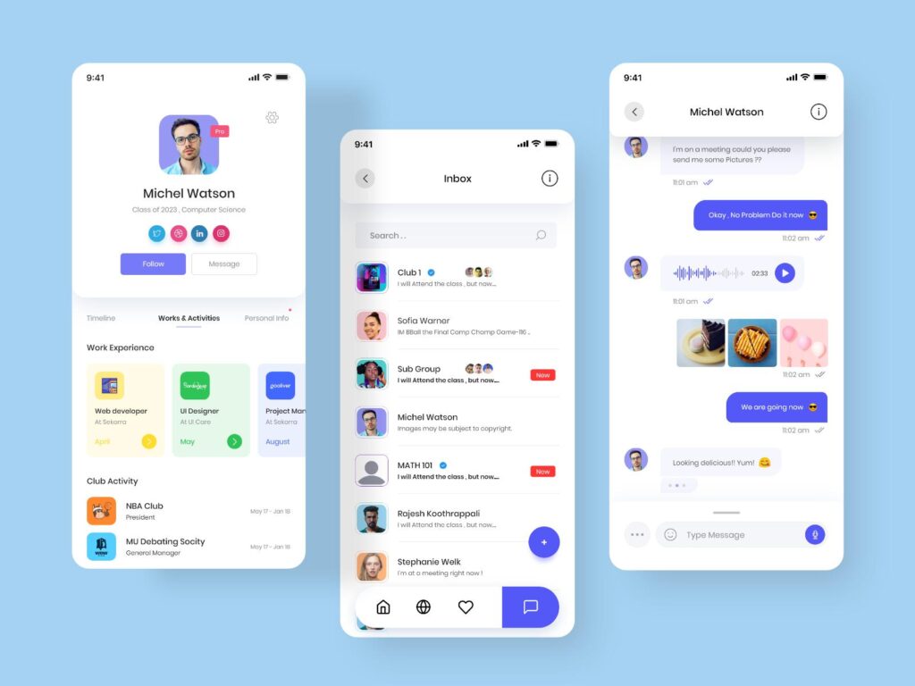 社交app ui .xd素材下载