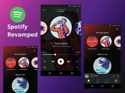 Spotify ui redesign .sketch素材下载