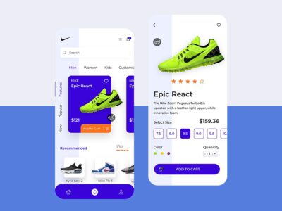 nike app ui concept .xd素材下载