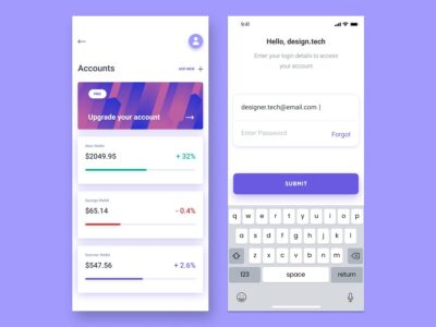 金融app 账户、登录页面UI .fig素材下载