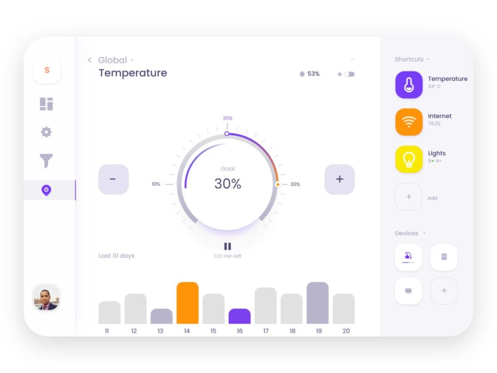 ipad版智能家居控制app .xd素材下载