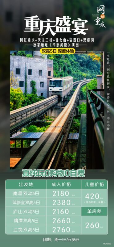 重庆洪崖洞朝天门武隆长江山城魔都火锅出行旅游海报psd素材模版(31)