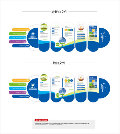 蓝色企业文化墙公司简介文化墙.AI