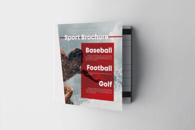 运动三折页画册模板 Sport Square Trifold Brochure