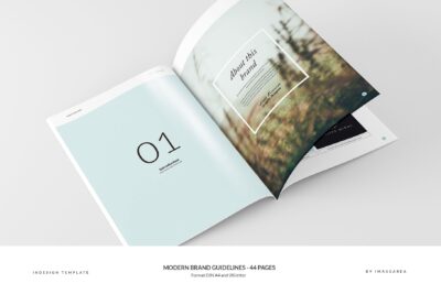 现代品牌画册模板 Modern Brand Guidelines – 44 pages