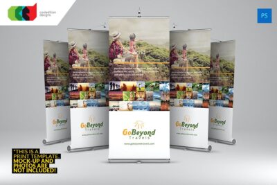 旅游易拉宝设计模板 Tourism Roll-Up Banner 1