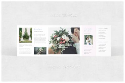 婚礼方形画册模板 Wedding Photographer Brochure