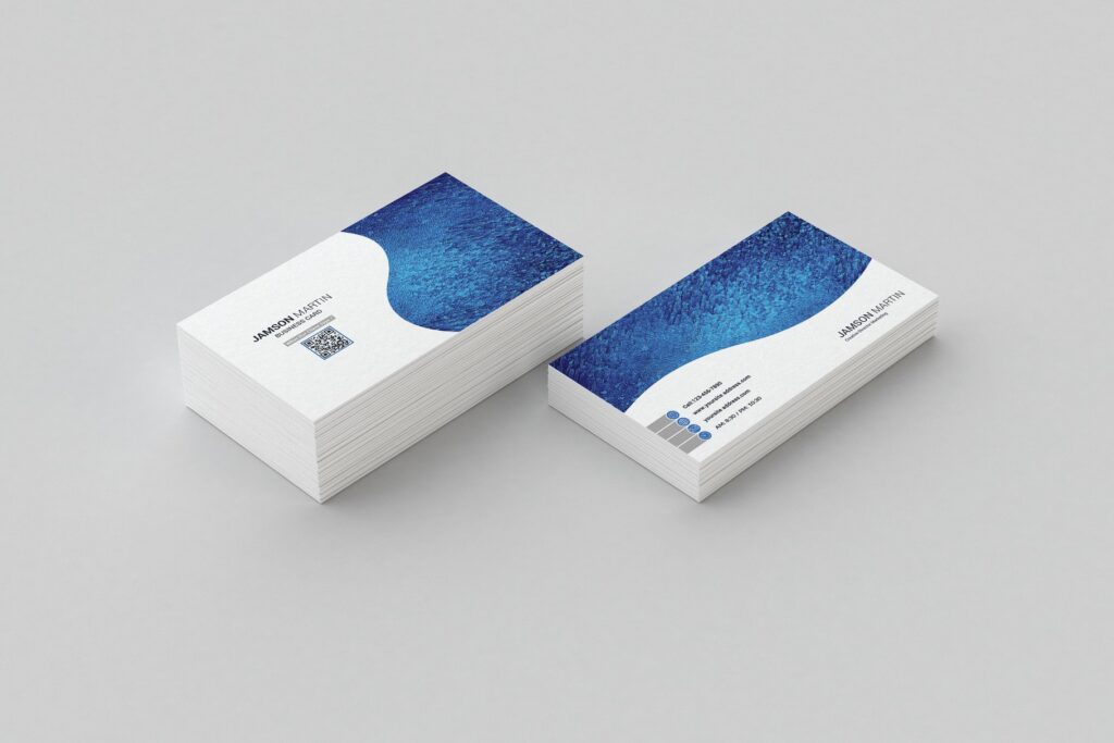 深蓝商业名片模板 Business Cards